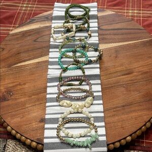 13-Piece Bohemian Style Multi-Colored Stacking Layering Stretch Bracelets NEW